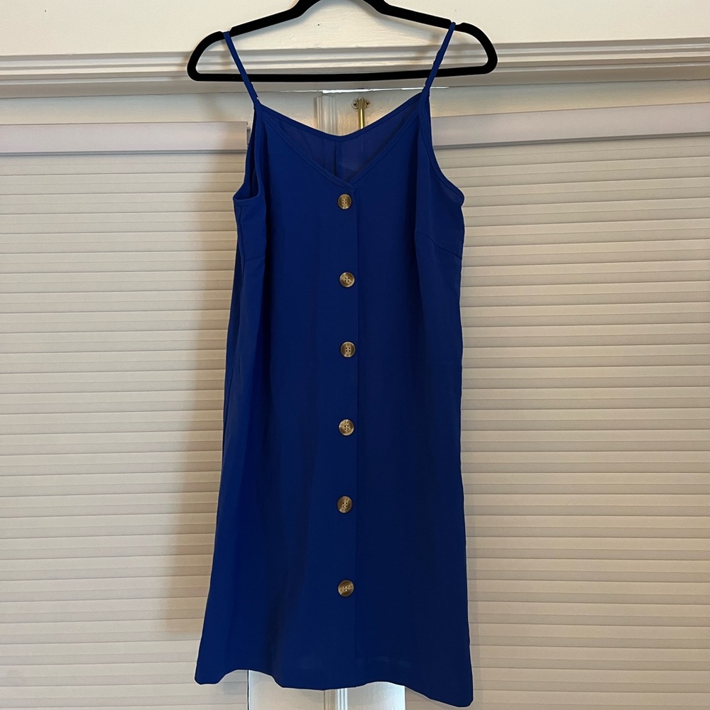 Blue Button-Down Women's Dress